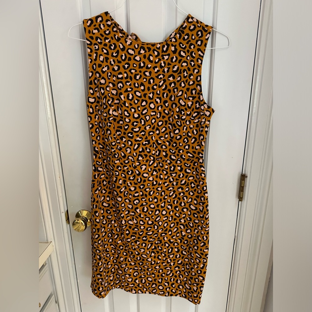 Leopard print shift dress